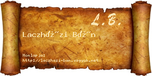 Laczházi Bán névjegykártya